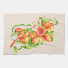 'Peach Paradise' op een keukenhanddoek