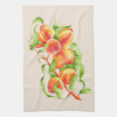'Peach Paradise' op een keukenhanddoek (Verticaal)