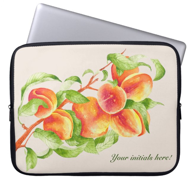 'Peach Paradise' op een laptophoes Laptop Sleeve (Voorkant)