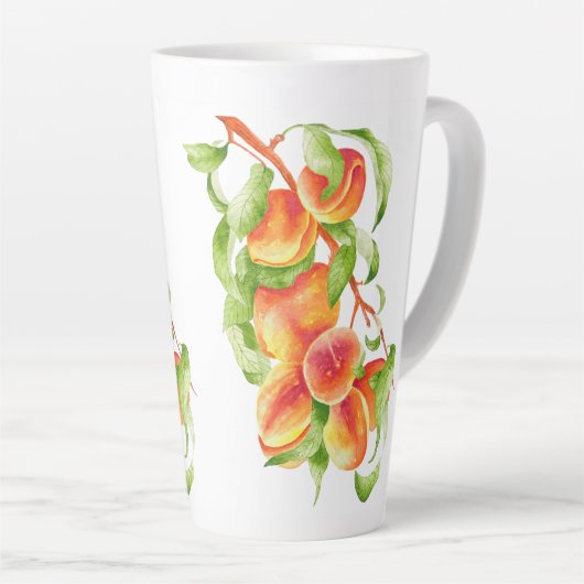 'Peach Paradise' op een Large Latte Mok (Rechterhoek)