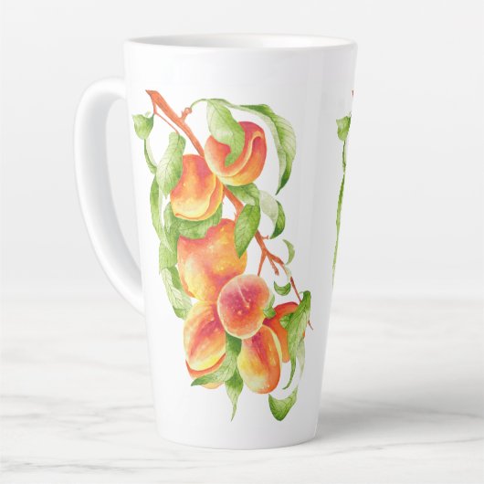'Peach Paradise' op een Large Latte Mok (Linkerhoek)