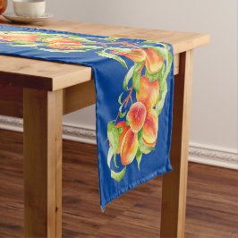 'Peach Paradise' op een Table Runner Lange Tafelloper