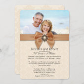 Peach parel 30th Wedding Jubileum Invitation Kaart (Voorkant / Achterkant)
