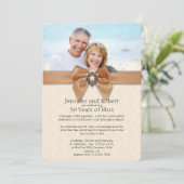Peach parel 30th Wedding Jubileum Invitation Kaart (Staand voorkant)
