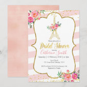 Peach Paris Floral Romantisch Vrijgezellenfeest Kaart (Voorkant / Achterkant)