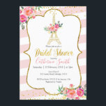 Peach Paris Floral Romantisch Vrijgezellenfeest Kaart<br><div class="desc">Paris Spring Floral Romantische bruidsdouche uitnodiging. Zeer modern en elegant voor uw feest.</div>