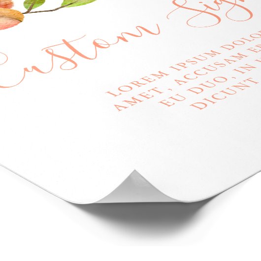 Peach Party aangepaste teken Poster (Hoek)