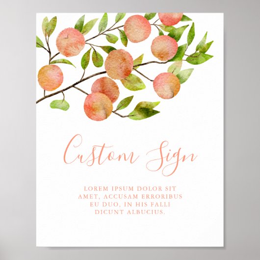 Peach Party aangepaste teken Poster (Voorkant)