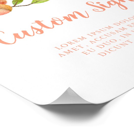 Peach Party aangepaste teken Poster (Hoek)
