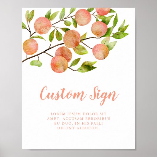 Peach Party aangepaste teken Poster (Voorkant)