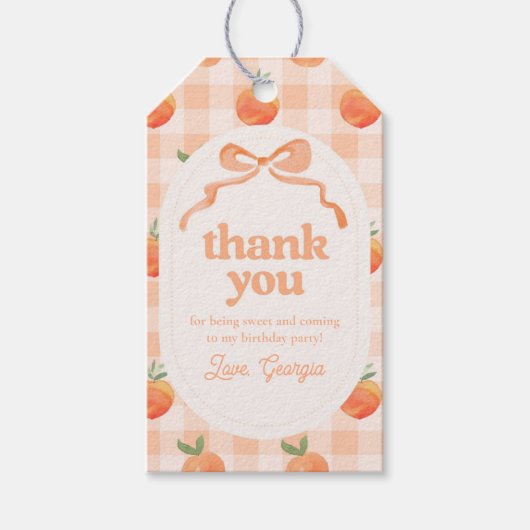 Peach Party geeft de voorkeur aan Labels Cadeaulabel (Voorkant)