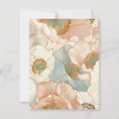 Peach Pastel Floral Persoonlijke briefpapier Notitiekaartje (Achterkant)