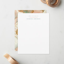 Peach Pastel Floral Persoonlijke briefpapier Notitiekaartje