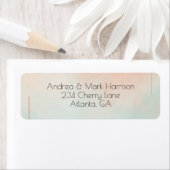 Peach Pastel Minimalistisch Romantisch Retouradres Etiket (Insitu)