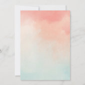 Peach pastel minimalistische romantische bruiloft kaart (Achterkant)
