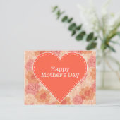 Peach pastel  roos Moederdag card Briefkaart (Staand voorkant)