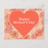 Peach pastel  roos Moederdag card Briefkaart (Voorkant)