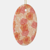 Peach pastel  roos patroon keramisch ornament (Rechts)