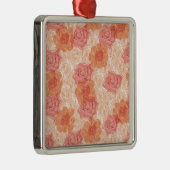 Peach pastel  roos patroon metalen ornament (Rechts)