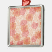 Peach pastel  roos patroon metalen ornament (Links)