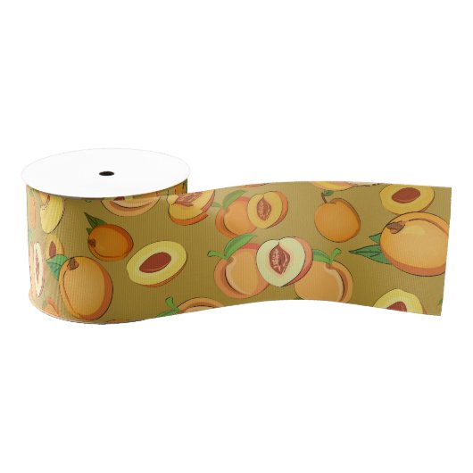 Peach Patroon 2 Grosgrain Lint (Spoel)