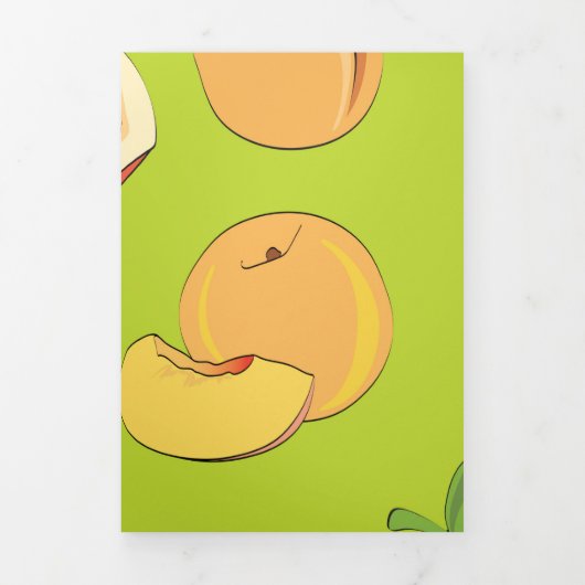 Peach Patroon 4 Drieluik Wenskaart (Cover)