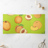 Peach Patroon 4 Drieluik Wenskaart (Binnen)