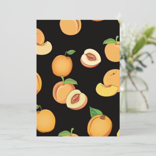 Peach Patroon 5 Bedankkaart (Staand voorkant)