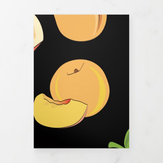 Peach Patroon 5 Drieluik Wenskaart (Cover)