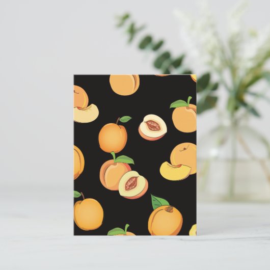 Peach Patroon 5 Feestdagenkaart (Staand voorkant)