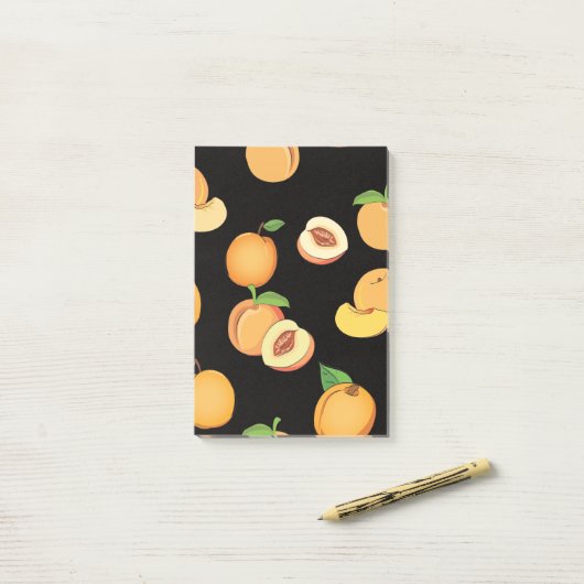 Peach Patroon 5 Post-it® Notes (Op bureau)