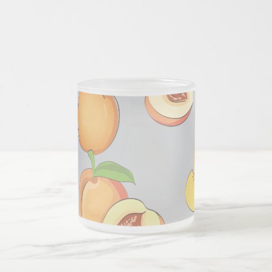 Peach Patroon 6 Matglas Koffiemok (Center)