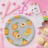 Peach Patroon 6 Papieren Bordje (Feest)