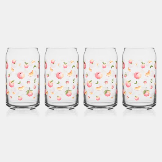 Peach Patroon Blikvorm Glas (Voorkant)