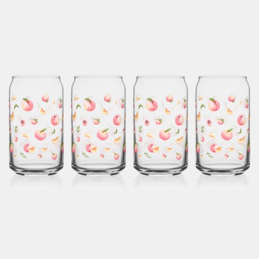 Peach Patroon Blikvorm Glas (Links)