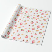 Peach Patroon Cadeaupapier (Uitgerold)
