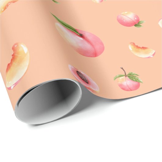 Peach Patroon Cadeaupapier (Rol Hoek)
