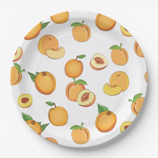 Peach Patroon Papieren Bordje (Voorkant)