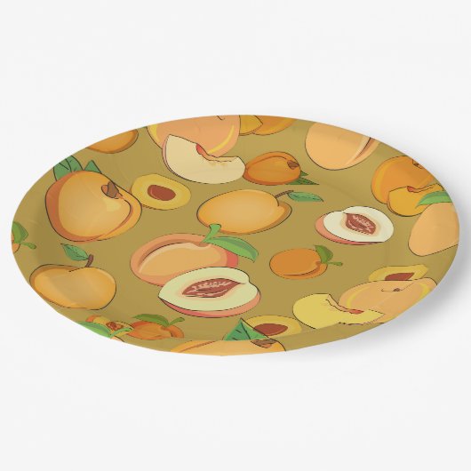 Peach Patroon Papieren Bordje (Gekanteld)