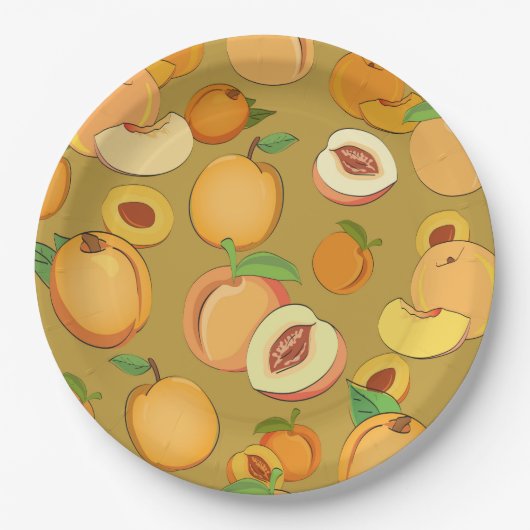 Peach Patroon Papieren Bordje (Voorkant)