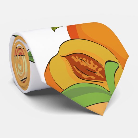 Peach Patroon Stropdas (Opgerold)