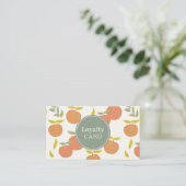 Peach Pattern Cream Loyalty Kaart Visitekaartje (Staand voorkant)