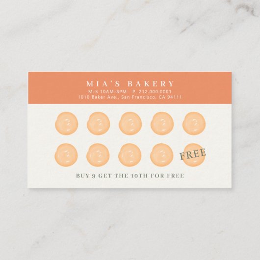 Peach Pattern Cream Loyalty Kaart Visitekaartje (Achterkant)