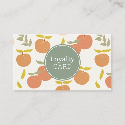 Peach Pattern Cream Loyalty Kaart Visitekaartje (Voorkant)