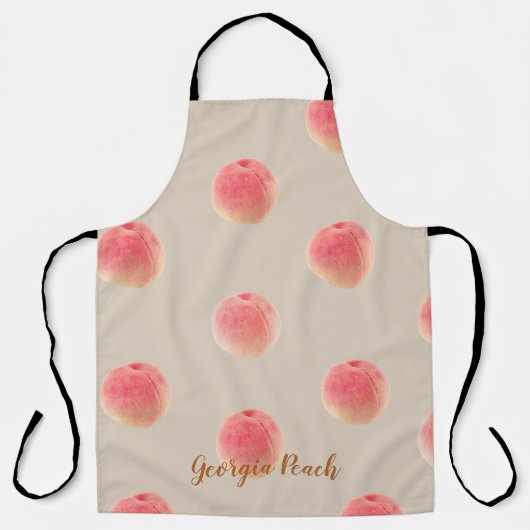 Peach Pattern Kitchen Apron – Peach State Style Schort (Voorkant)
