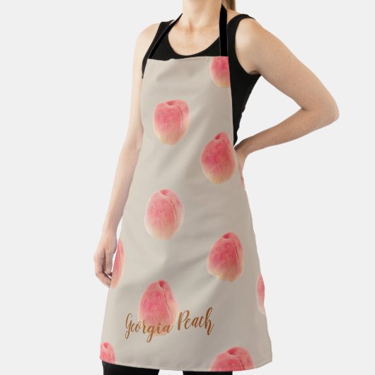 Peach Pattern Kitchen Apron – Peach State Style Schort (Insitu)