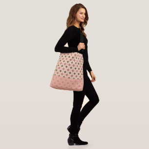 Peach Patterned Designer Crossbody Tas