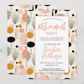 Peach Pensioenpartij Abstract Patroon Kaart (Voorkant / Achterkant)