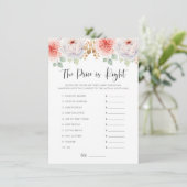 Peach peonies and Gold Leaves raden het prijsspel Informatiekaartje (Staand voorkant)