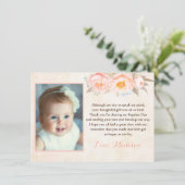 Peach peonies Baptism - Hartelijk dank voor uw mei Bedankkaart (Staand voorkant)